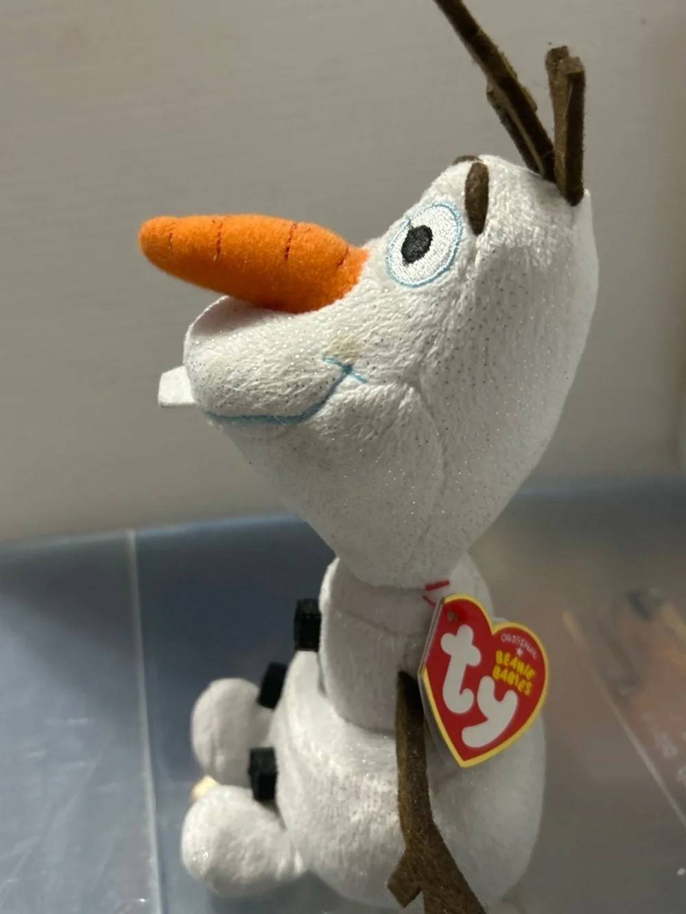 Ty Olaf Plush Stuffed Snowman - White, Orange, Brown, Black